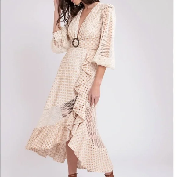 PATBO Eyelet and Mesh MIdi Dress - Picture 6 of 9